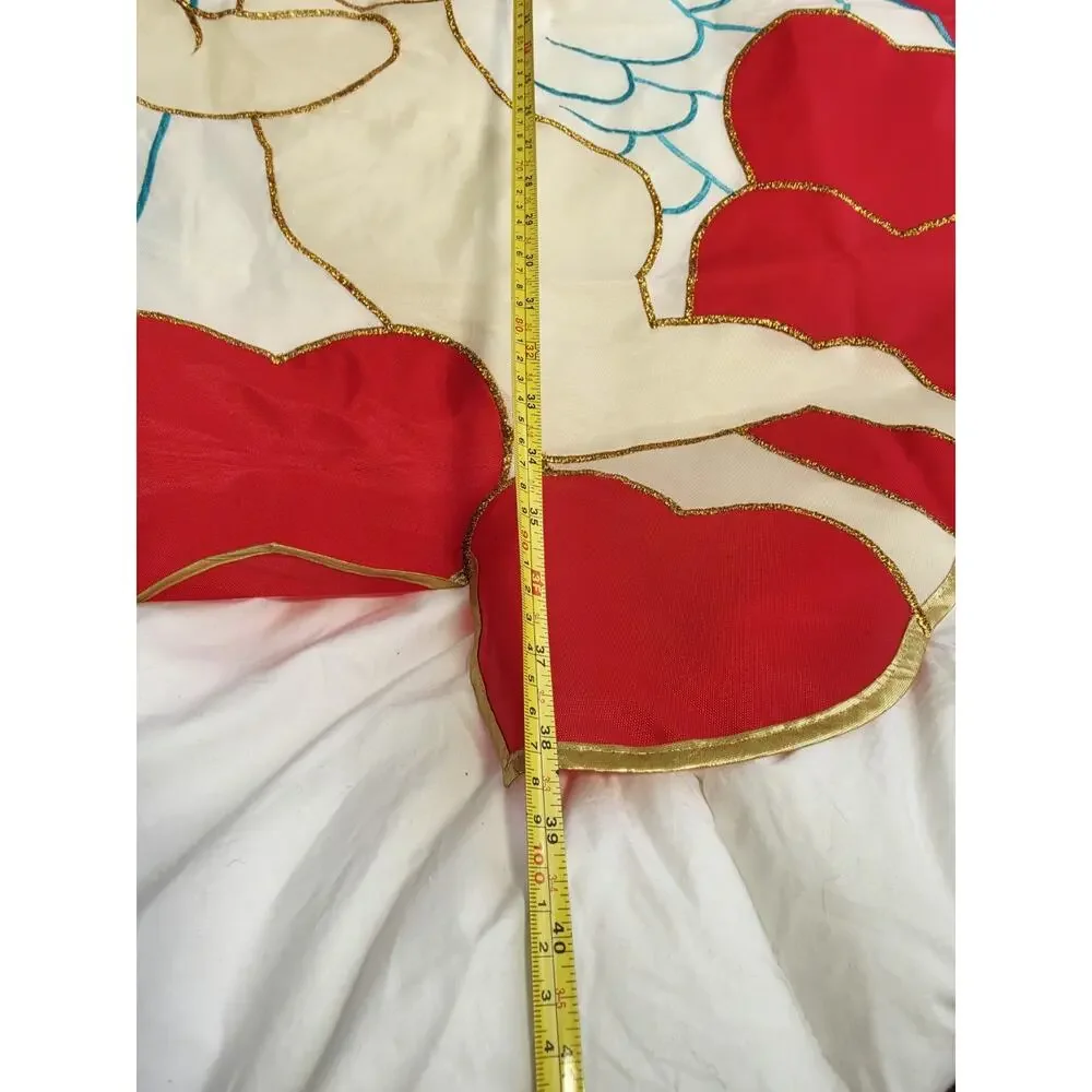 Vtg 90's Valentine Garden Flag Banner Decor Angel Blue Eyes Retro Y2K